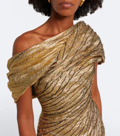 Marmar Halim Striped asymmetric brocade bustier gown | Thumbnail 3 Marmar Halim Striped asymmetric brocade bustier gown | Thumbnail 3