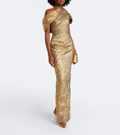 Marmar Halim Striped asymmetric brocade bustier gown | Thumbnail 4 Marmar Halim Striped asymmetric brocade bustier gown | Thumbnail 4