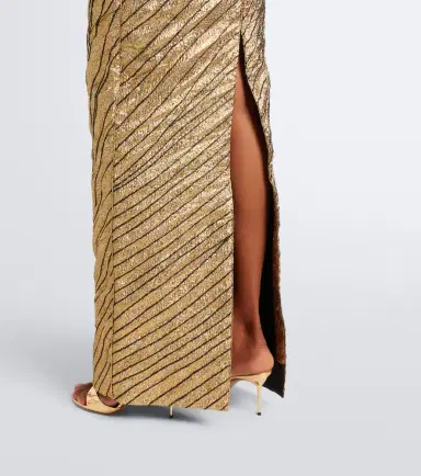 Marmar Halim Striped asymmetric brocade bustier gown | Thumbnail 5 Marmar Halim Striped asymmetric brocade bustier gown | Thumbnail 5