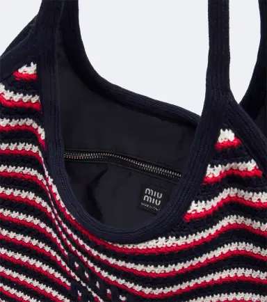 Miu Miu Ivy crochet striped shopper | Thumbnail 4 Miu Miu Ivy crochet striped shopper | Thumbnail 4