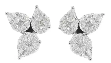 Wish Fine Jewelry 1.18ct Diamond 18K Gold Illusion Triple Pear Earrings | Thumbnail 1 Wish Fine Jewelry 1.18ct Diamond 18K Gold Illusion Triple Pear Earrings | Thumbnail 1
