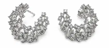 Wish Fine Jewelry 2.0ct Diamond 18K Gold Curved Earrings | Thumbnail 1 Wish Fine Jewelry 2.0ct Diamond 18K Gold Curved Earrings | Thumbnail 1