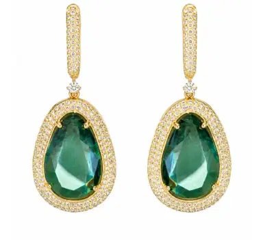 Wish Fine Jewelry 21.37ct Diamond Garnet 14K Gold Drop Earrings | Thumbnail 1 Wish Fine Jewelry 21.37ct Diamond Garnet 14K Gold Drop Earrings | Thumbnail 1