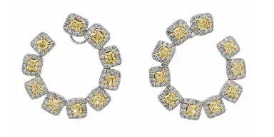 Wish Fine Jewelry 5.167ct Diamond 18K Gold Cluster Earrings | Thumbnail 1 Wish Fine Jewelry 5.167ct Diamond 18K Gold Cluster Earrings | Thumbnail 1