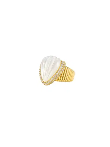 Wish Fine Jewelry 7.43ct Diamond Shell Ring in 18K Yellow Gold | Thumbnail 2 Wish Fine Jewelry 7.43ct Diamond Shell Ring in 18K Yellow Gold | Thumbnail 2