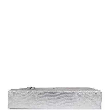 Chanel Chanel Top Handle Long Vanity Case with Chain Silver Metallic Lizard Embossed Calfskin Light Gold Hardware | Thumbnail 6 Chanel Chanel Top Handle Long Vanity Case with Chain Silver Metallic Lizard Embossed Calfskin Light Gold Hardware | Thumbnail 6