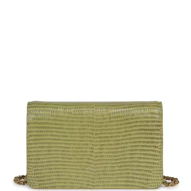 Chanel Chanel Wallet On Chain WOC Green Lizard Embossed Calfskin Gold Hardware | Thumbnail 3 Chanel Chanel Wallet On Chain WOC Green Lizard Embossed Calfskin Gold Hardware | Thumbnail 3