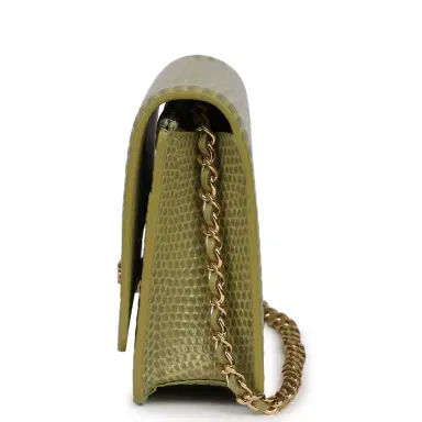 Chanel Chanel Wallet On Chain WOC Green Lizard Embossed Calfskin Gold Hardware | Thumbnail 4 Chanel Chanel Wallet On Chain WOC Green Lizard Embossed Calfskin Gold Hardware | Thumbnail 4