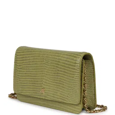 Chanel Chanel Wallet On Chain WOC Green Lizard Embossed Calfskin Gold Hardware | Thumbnail 5 Chanel Chanel Wallet On Chain WOC Green Lizard Embossed Calfskin Gold Hardware | Thumbnail 5