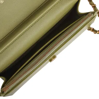 Chanel Chanel Wallet On Chain WOC Green Lizard Embossed Calfskin Gold Hardware | Thumbnail 8 Chanel Chanel Wallet On Chain WOC Green Lizard Embossed Calfskin Gold Hardware | Thumbnail 8