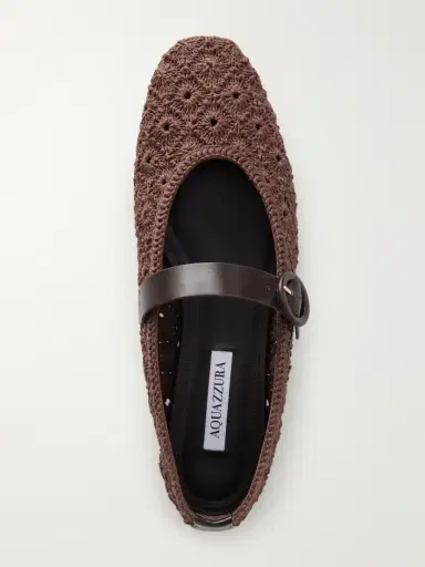 Aquazzura Loom Leather-trimmed Crochet Ballet Flats | Thumbnail 6 Aquazzura Loom Leather-trimmed Crochet Ballet Flats | Thumbnail 6