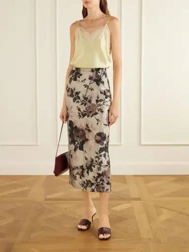 Erdem Floral-print Crinkle Satin Midi Skirt | Thumbnail 2 Erdem Floral-print Crinkle Satin Midi Skirt | Thumbnail 2