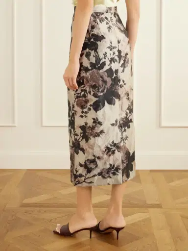 Erdem Floral-print Crinkle Satin Midi Skirt | Thumbnail 3 Erdem Floral-print Crinkle Satin Midi Skirt | Thumbnail 3