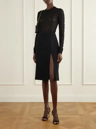 Dolce & Gabbana Front-slit Wool Midi Skirt | Thumbnail 2 Dolce & Gabbana Front-slit Wool Midi Skirt | Thumbnail 2