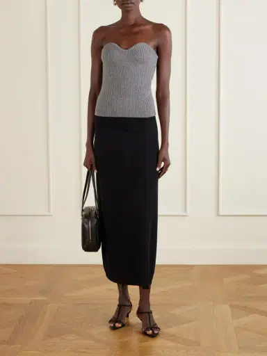 Jil Sander Strapless Ribbed Wool-blend Bustier Top | Thumbnail 2 Jil Sander Strapless Ribbed Wool-blend Bustier Top | Thumbnail 2