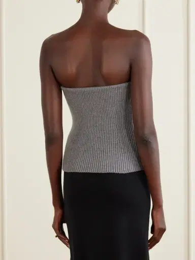 Jil Sander Strapless Ribbed Wool-blend Bustier Top | Thumbnail 3 Jil Sander Strapless Ribbed Wool-blend Bustier Top | Thumbnail 3