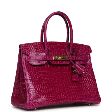 HERMÈS Hermes Birkin 30 Rose Pourpre Shiny Porosus Crocodile Gold Hardware | Thumbnail 2 HERMÈS Hermes Birkin 30 Rose Pourpre Shiny Porosus Crocodile Gold Hardware | Thumbnail 2