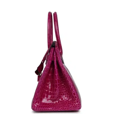 HERMÈS Hermes Birkin 30 Rose Pourpre Shiny Porosus Crocodile Gold Hardware | Thumbnail 3 HERMÈS Hermes Birkin 30 Rose Pourpre Shiny Porosus Crocodile Gold Hardware | Thumbnail 3