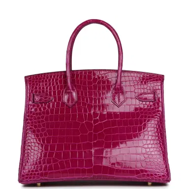 HERMÈS Hermes Birkin 30 Rose Pourpre Shiny Porosus Crocodile Gold Hardware | Thumbnail 4 HERMÈS Hermes Birkin 30 Rose Pourpre Shiny Porosus Crocodile Gold Hardware | Thumbnail 4