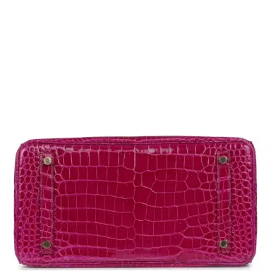 HERMÈS Hermes Birkin 30 Rose Pourpre Shiny Porosus Crocodile Gold Hardware | Thumbnail 6 HERMÈS Hermes Birkin 30 Rose Pourpre Shiny Porosus Crocodile Gold Hardware | Thumbnail 6