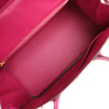 HERMÈS Hermes Birkin 30 Rose Pourpre Shiny Porosus Crocodile Gold Hardware | Thumbnail 9 HERMÈS Hermes Birkin 30 Rose Pourpre Shiny Porosus Crocodile Gold Hardware | Thumbnail 9