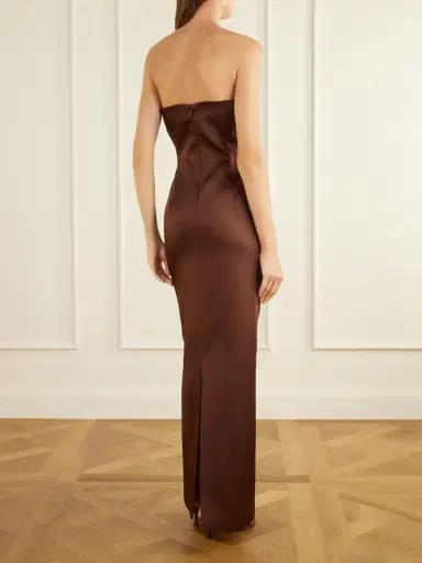 Ilkyaz Ozel Noelie Strapless Crystal-embellished Satin Gown | Thumbnail 3 Ilkyaz Ozel Noelie Strapless Crystal-embellished Satin Gown | Thumbnail 3