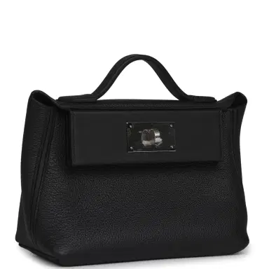 HERMÈS Hermes Mini 24/24 Bag Black Togo, Swift Palladium Hardware | Thumbnail 2 HERMÈS Hermes Mini 24/24 Bag Black Togo, Swift Palladium Hardware | Thumbnail 2