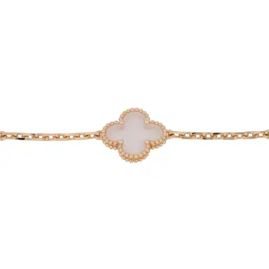 Van Cleef & Arpels Van Cleef & Arpels Vintage Alhambra Bracelet 5 Motif Rock Crystal 18K Yellow Gold | Thumbnail 3 Van Cleef & Arpels Van Cleef & Arpels Vintage Alhambra Bracelet 5 Motif Rock Crystal 18K Yellow Gold | Thumbnail 3