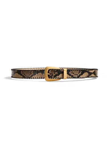 Khaite Python-Embossed Whipstiched Benny Belt | Thumbnail 1 Khaite Python-Embossed Whipstiched Benny Belt | Thumbnail 1