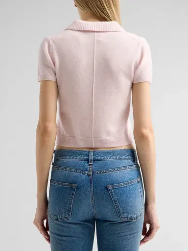 Simkhai Women's Twila Cashmere Polo Shirt - Bubblegum | Thumbnail 3 Simkhai Women's Twila Cashmere Polo Shirt - Bubblegum | Thumbnail 3