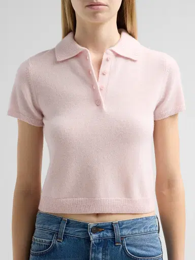 Simkhai Women's Twila Cashmere Polo Shirt - Bubblegum | Thumbnail 5 Simkhai Women's Twila Cashmere Polo Shirt - Bubblegum | Thumbnail 5