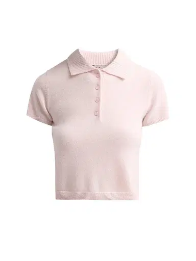 Simkhai Women's Twila Cashmere Polo Shirt - Bubblegum | Thumbnail 1 Simkhai Women's Twila Cashmere Polo Shirt - Bubblegum | Thumbnail 1