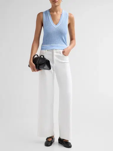RE/DONE Women's Avery Sweater Vest - Seaside White | Thumbnail 2 RE/DONE Women's Avery Sweater Vest - Seaside White | Thumbnail 2