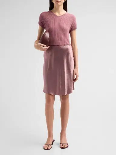 Vince Women's Pointelle Wool T-Shirt - Dusty Peony - Size XS | Thumbnail 2 Vince Women's Pointelle Wool T-Shirt - Dusty Peony - Size XS | Thumbnail 2
