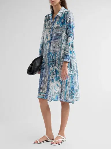 Johnny Was Women's Athene Relaxed Cotton-Silk Shirtdress - Athene | Thumbnail 4 Johnny Was Women's Athene Relaxed Cotton-Silk Shirtdress - Athene | Thumbnail 4