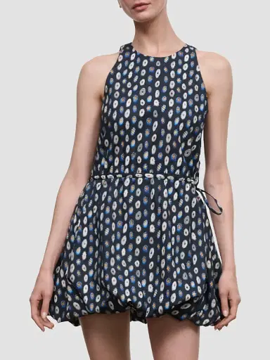 Staud Women's Molly Cotton Bubble-Hem Mini Dress | Thumbnail 3 Staud Women's Molly Cotton Bubble-Hem Mini Dress | Thumbnail 3
