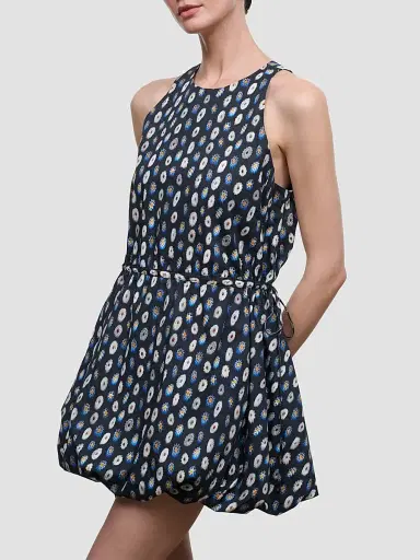 Staud Women's Molly Cotton Bubble-Hem Mini Dress | Thumbnail 4 Staud Women's Molly Cotton Bubble-Hem Mini Dress | Thumbnail 4