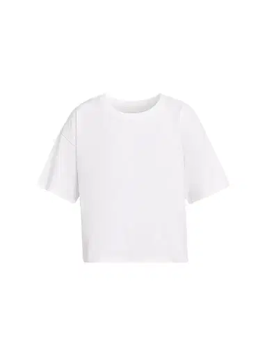 Eileen Fisher Women's Round Neck Cotton T-Shirt - White | Thumbnail 1 Eileen Fisher Women's Round Neck Cotton T-Shirt - White | Thumbnail 1