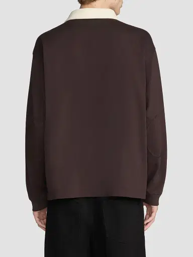 Frame Men's Cotton Rugby Shirt - Deep Brown | Thumbnail 3 Frame Men's Cotton Rugby Shirt - Deep Brown | Thumbnail 3