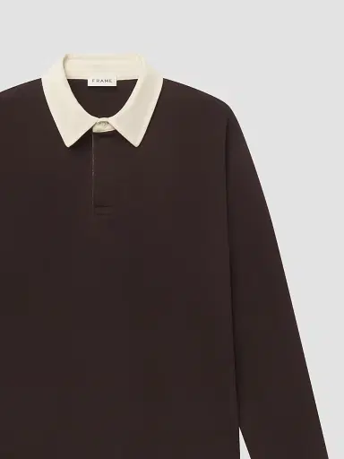 Frame Men's Cotton Rugby Shirt - Deep Brown | Thumbnail 6 Frame Men's Cotton Rugby Shirt - Deep Brown | Thumbnail 6