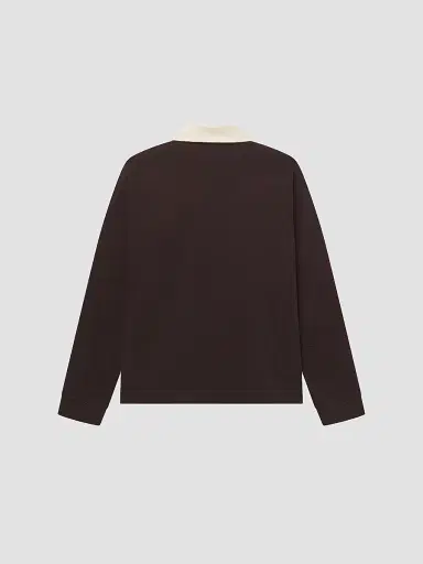 Frame Men's Cotton Rugby Shirt - Deep Brown | Thumbnail 8 Frame Men's Cotton Rugby Shirt - Deep Brown | Thumbnail 8