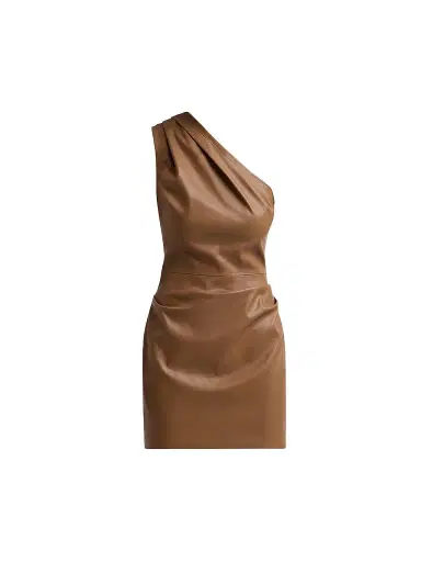 Ronny Kobo Women's Pelle Faux Leather Mini Dress - Saddle | Thumbnail 1 Ronny Kobo Women's Pelle Faux Leather Mini Dress - Saddle | Thumbnail 1
