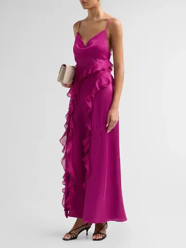 Ronny Kobo Women's Deon Ruffle Maxi Dress - Rouge | Thumbnail 4 Ronny Kobo Women's Deon Ruffle Maxi Dress - Rouge | Thumbnail 4