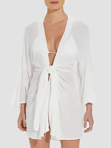 ViX by Paula Hermanny Women's Perola Short Cover-Up Dress - Off White | Thumbnail 2 ViX by Paula Hermanny Women's Perola Short Cover-Up Dress - Off White | Thumbnail 2