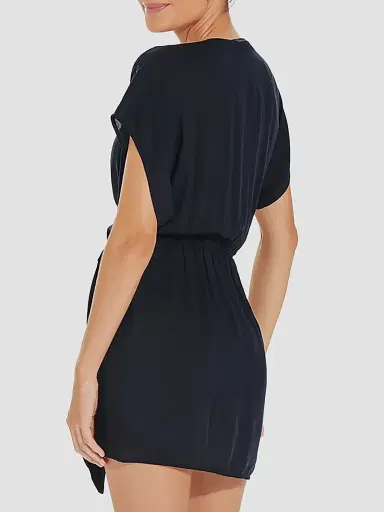 ViX by Paula Hermanny Women's Emily Wrap Cover-Up Mini Dress - Black | Thumbnail 3 ViX by Paula Hermanny Women's Emily Wrap Cover-Up Mini Dress - Black | Thumbnail 3