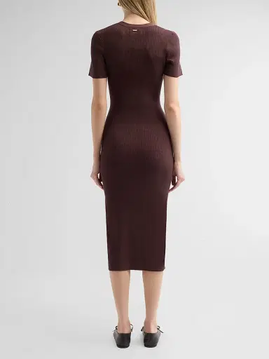Toccin Women's Agnes Short-Sleeve Cardigan Midi Dress - Espresso | Thumbnail 3 Toccin Women's Agnes Short-Sleeve Cardigan Midi Dress - Espresso | Thumbnail 3