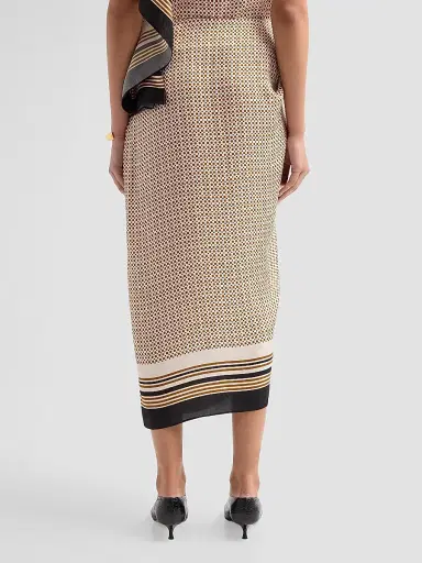 A.L.C. Women's Reign Border Print Draped Midi Skirt - Black Caramel Dotted | Thumbnail 3 A.L.C. Women's Reign Border Print Draped Midi Skirt - Black Caramel Dotted | Thumbnail 3