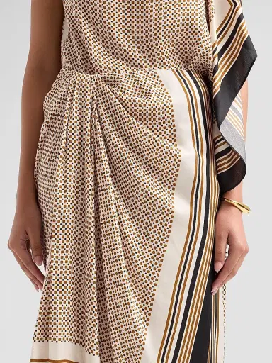 A.L.C. Women's Reign Border Print Draped Midi Skirt - Black Caramel Dotted | Thumbnail 5 A.L.C. Women's Reign Border Print Draped Midi Skirt - Black Caramel Dotted | Thumbnail 5