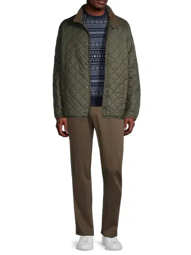 Peter Millar Men's Suffolk Quilted Travel Coat - Olive | Thumbnail 2 Peter Millar Men's Suffolk Quilted Travel Coat - Olive | Thumbnail 2
