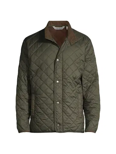 Peter Millar Men's Suffolk Quilted Travel Coat - Olive | Thumbnail 1 Peter Millar Men's Suffolk Quilted Travel Coat - Olive | Thumbnail 1